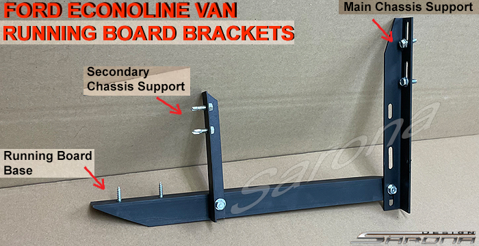 Custom Ford Econoline Van  Short Wheel Base Running Boards (1992 - 2014) - $990.00 (Part #FD-004-SB)